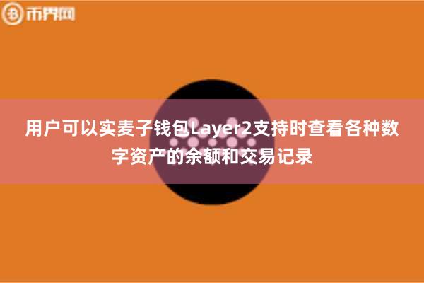 用户可以实麦子钱包Layer2支持时查看各种数字资产的余额和交易记录