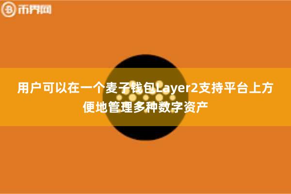 用户可以在一个麦子钱包Layer2支持平台上方便地管理多种数字资产